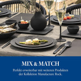 Villeroy & Boch Manufacture Rock Starter Set, 6dílná, černá, vhodná do myčky, vhodná do mikrovlnné trouby, matná černá sada nádobí, nádobí, příbory, prémiový porcelán