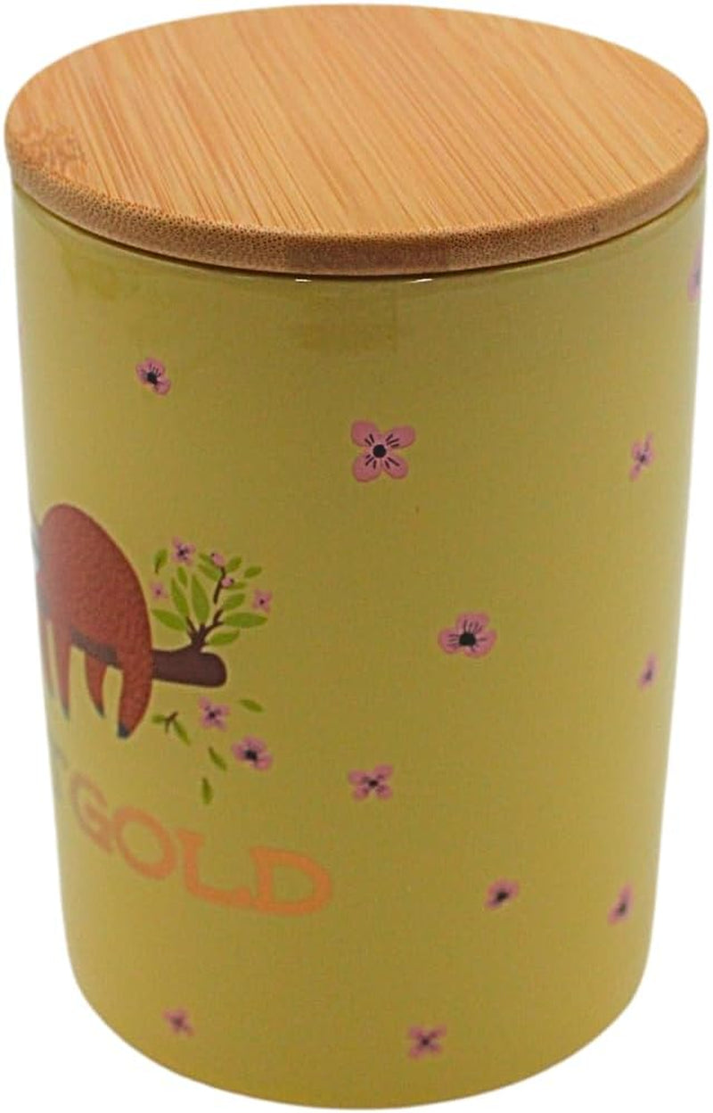 Dekohelden24 Elegantní keramický úložný box/káva/čerstvé potraviny/sušenky Hüftgold. Motiv: jen tak. Rozměry: V/Ø 15,6 x 11 cm. Naty Shop boxy na skladování potravin