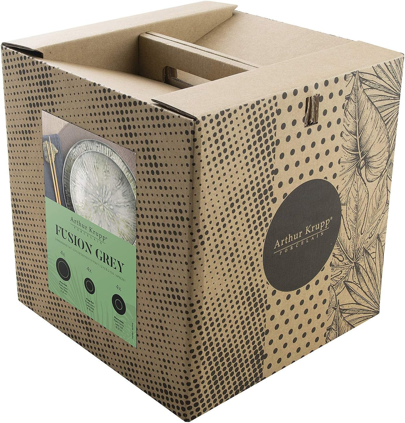 Porcelánová sada nádobí Fusion Grey 67351GA2, 12 kusů