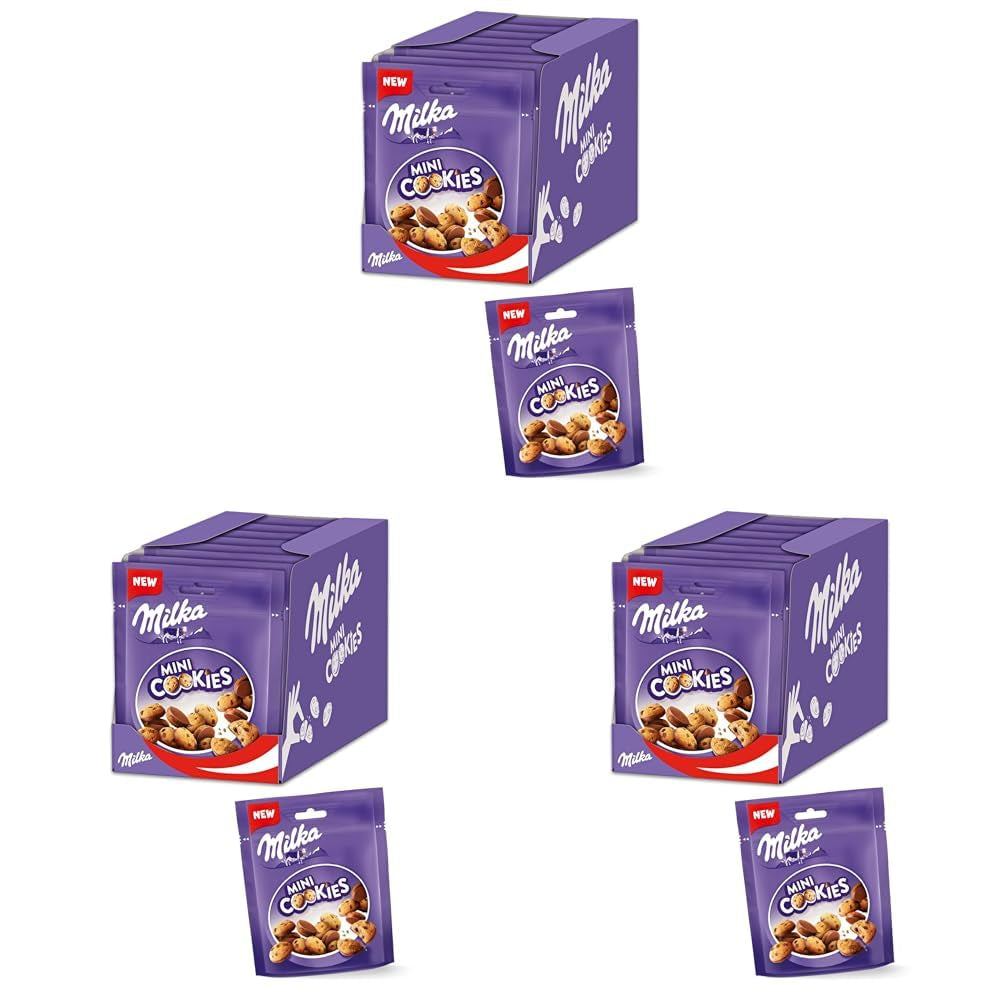 Mini sušenky Milka 8 x 110 g, Mini sušenky Milka s alpskou čokoládou (balení 3 ks)