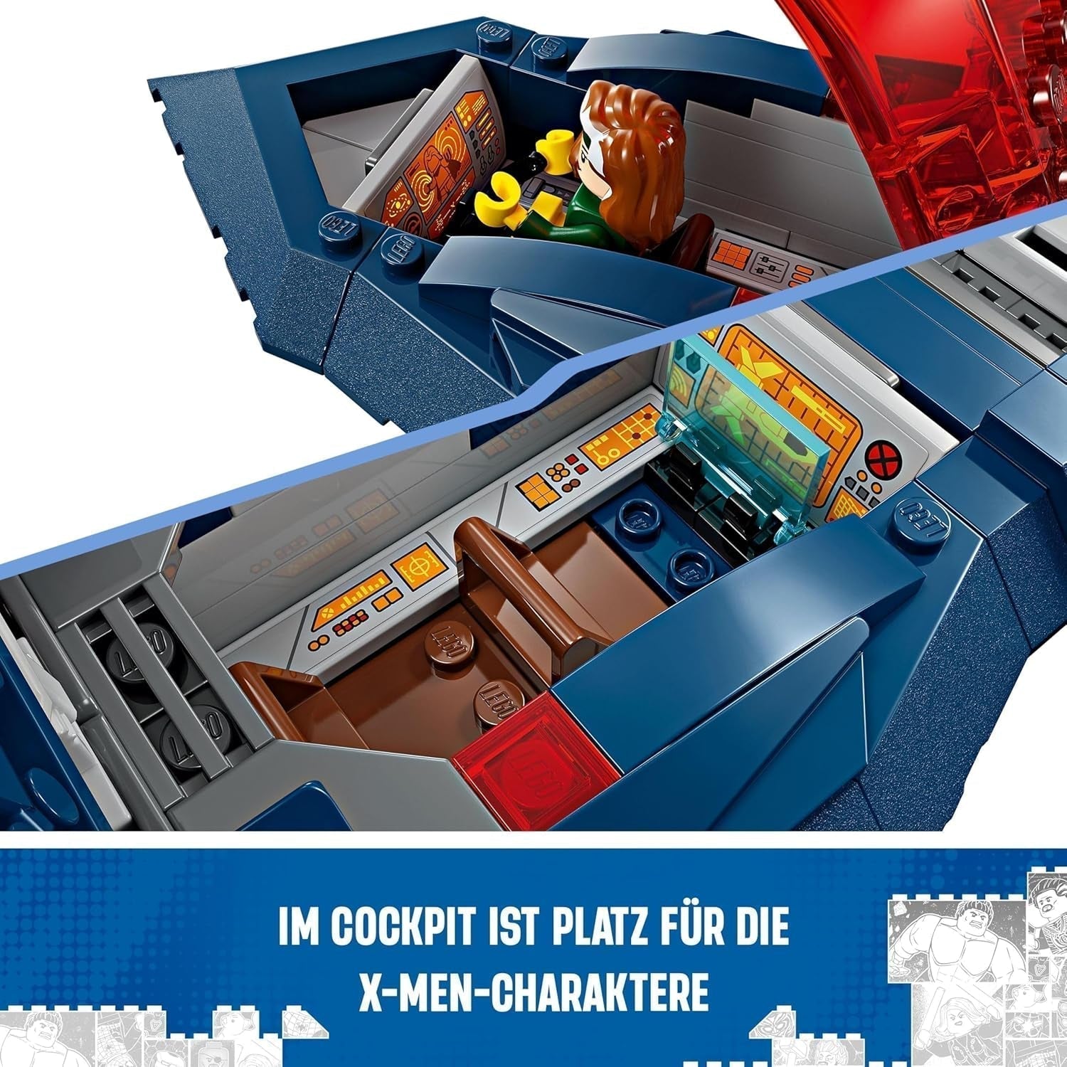 LEGO Marvel X-Jet Stavební model letadla X-Men s figurkami včetně Wolverina a Rogue Superhrdina Hračka pro děti Dárek pro chlapce a dívky 8 let staré 76281 Stavebnice Beuche den LEGO-Store