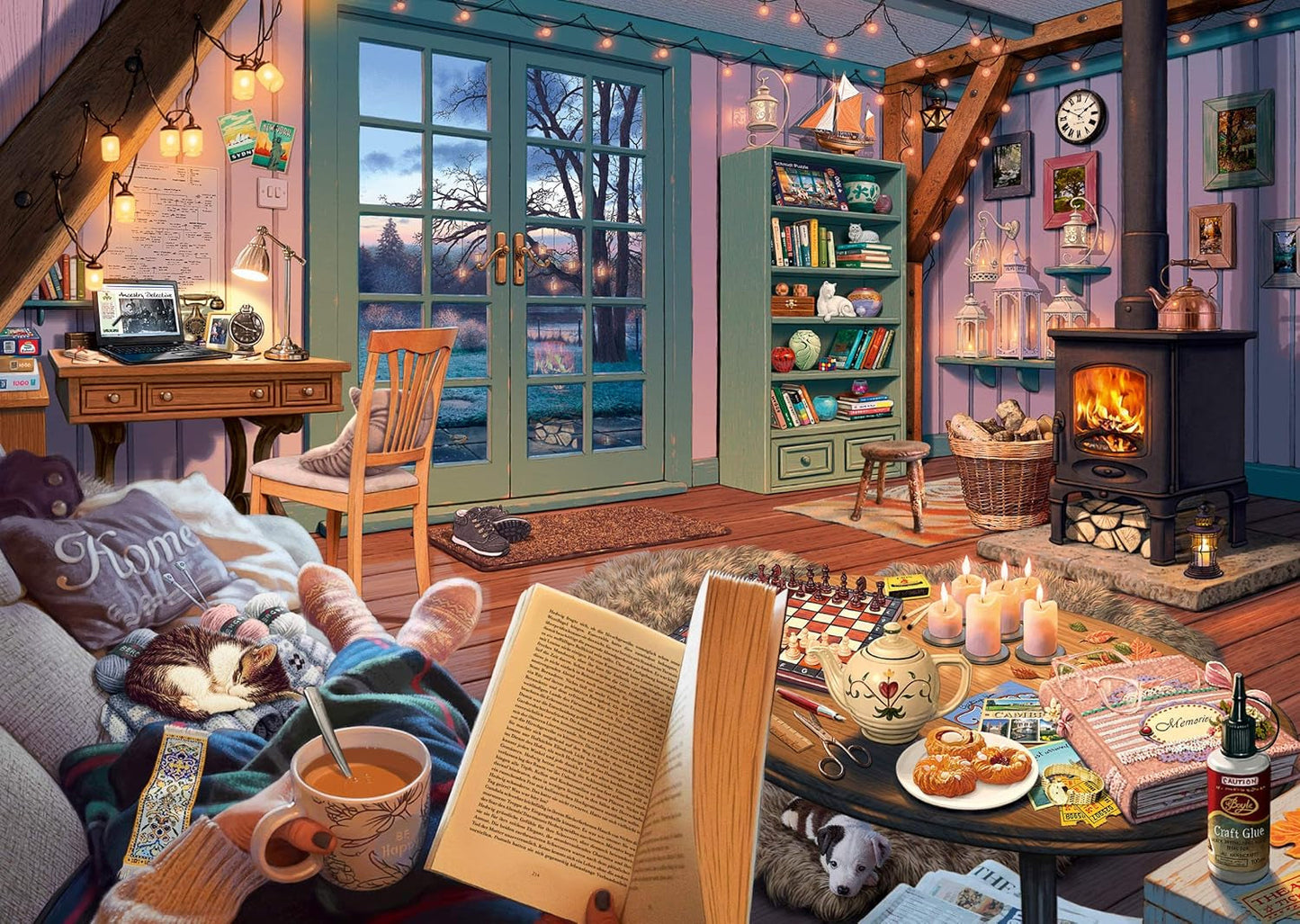 Schmidt Spiele 59655 V prázdninovém domě, 1000dílné tajné puzzle Naty Shop