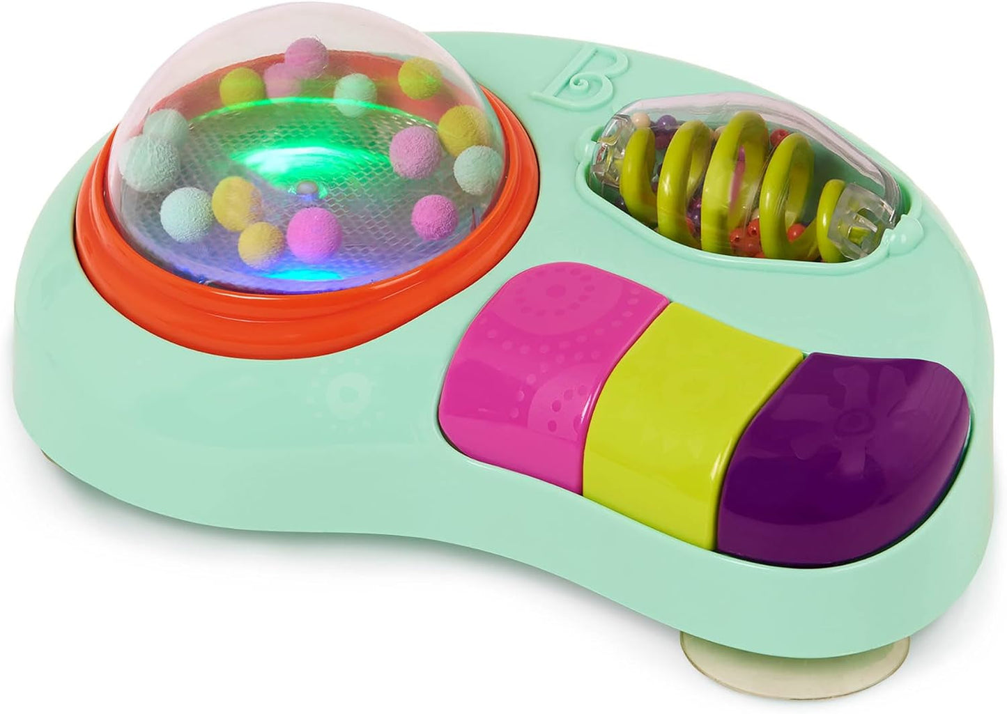 B. toys - Hračka na dětskou židličku - Hračka s přísavkou s hudbou, světly, zvuky - Senzorická hračka - Dětská hračka s motorickou aktivitou - od 6 měsíců - Whirly Pop Bebe Naty Shop Vzdělávací hračka s přísavkami