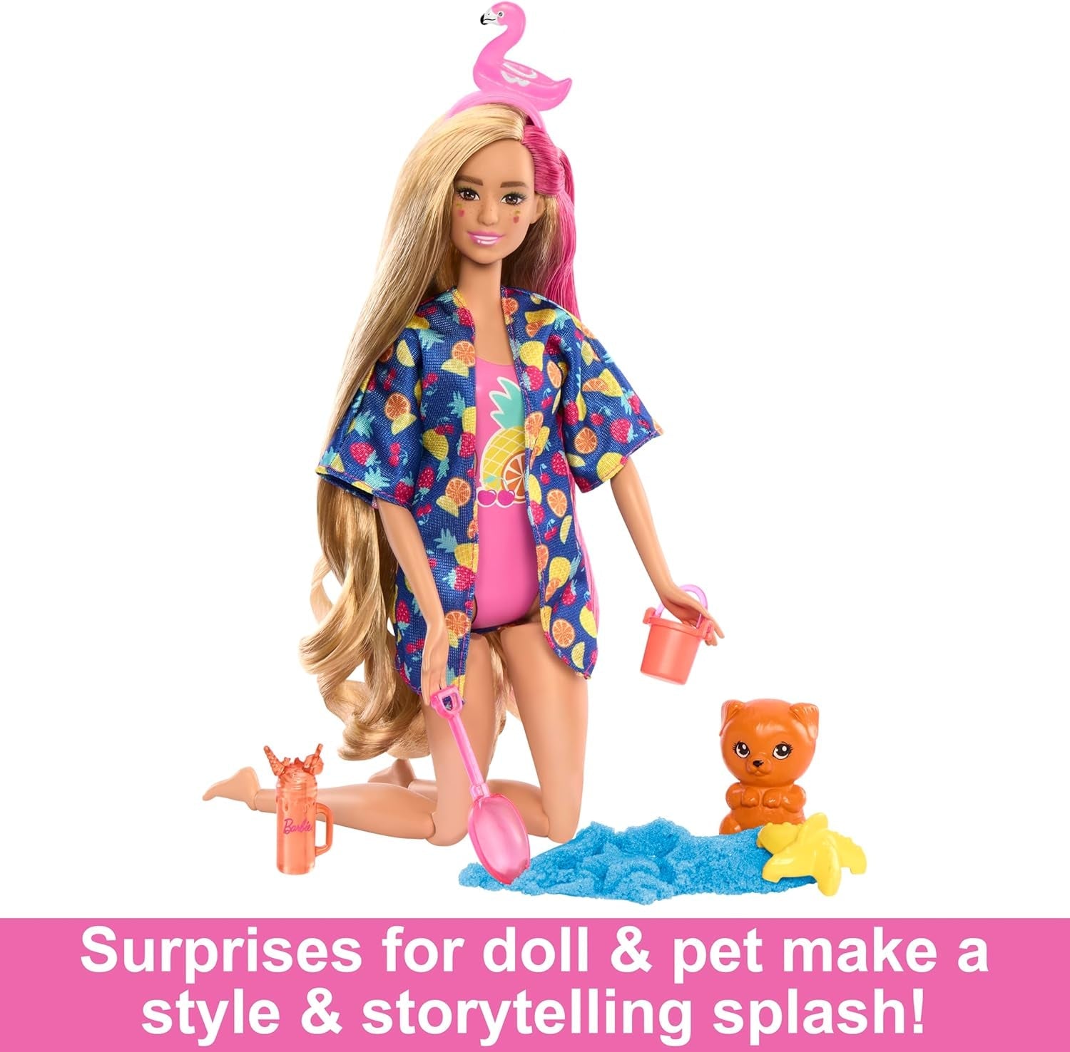 Dárková sada BARBIE Pop Reveal Rise & Surprise – 15+ překvapení včetně 1 panenky Barbie, plážových doplňků pro hravou a ovocnou zábavu pro děti od 3 let, 57 HRK