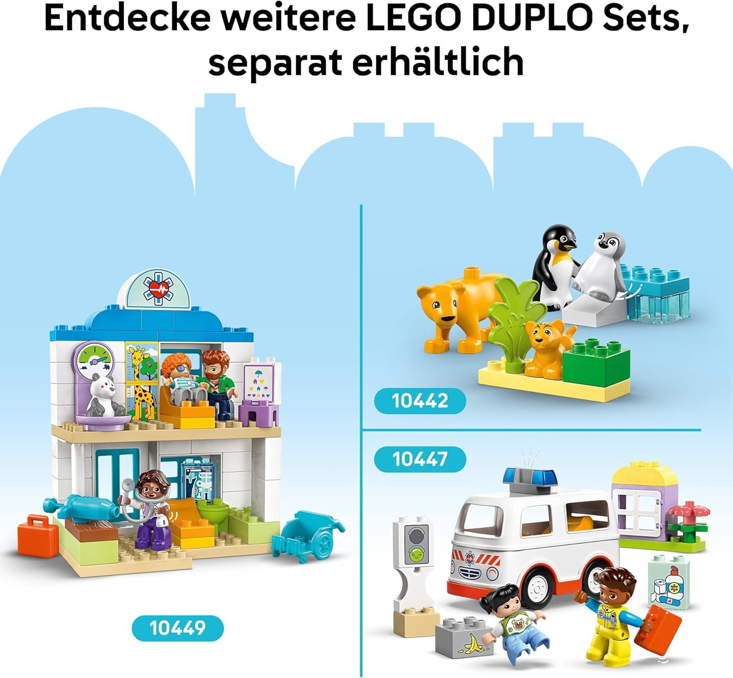 Stavebnice LEGO DUPLO Town Wild Animal Families 3 v 1, vzdělávací hračka pro batolata s želvami, tygry, slony, jeleny, pandami, sada pro předškoláky od 2 let, stavebnice s figurkami zvířat 10446 stavebnic Beuche den LEGO-Store
