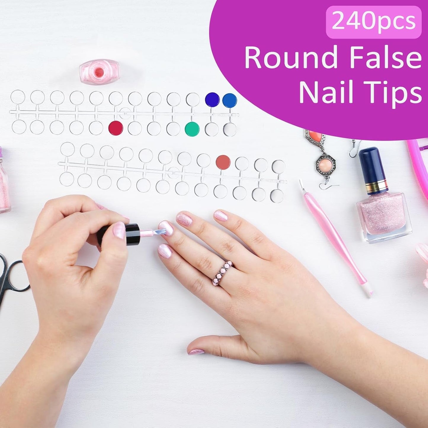 240 Stück Nagel Display Punkt Farbpunkte,Transparentní Nail Art Display,Nagellack Displays Rund Für Nagelstudio Und Anfänger,Diy Nail Art Nagelstudios