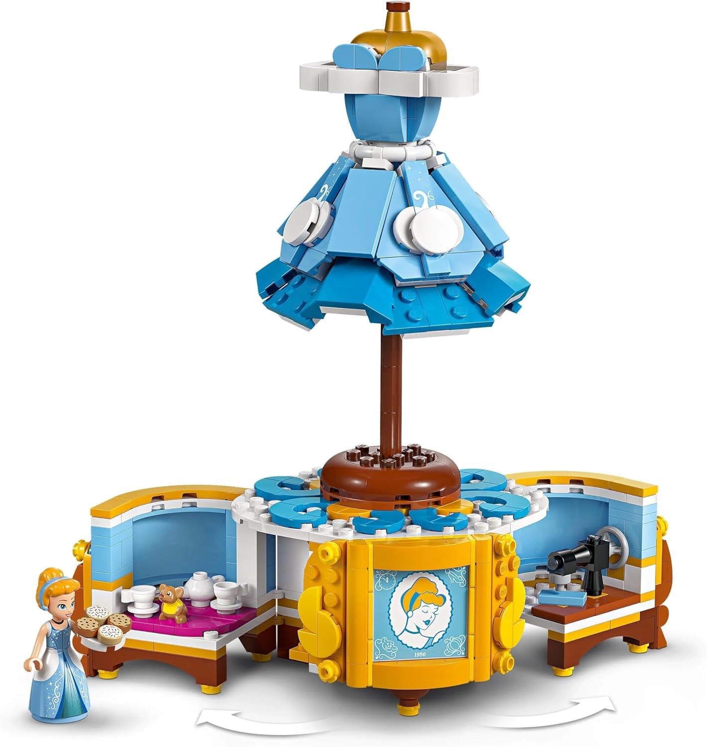 LEGO Ç€ Šaty Disney Princess Popelka, hračka pro kluky a dívky od 9 let - obsahuje ramínko na šaty, mini panenku Popelku a figurku myši - Kreativní sada 43266 Stavebnice Beuche den LEGO-Store