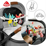 Fehn dětský pojízdný řetěz Panda Baby Mobile - dětský pojízdný řetízek s roztomilými figurkami - flexibilní závěsná hračka pro miminko - hračka do kočárku pro miminka a batolata od 0+ měsíců Baby Toys Naty Shop