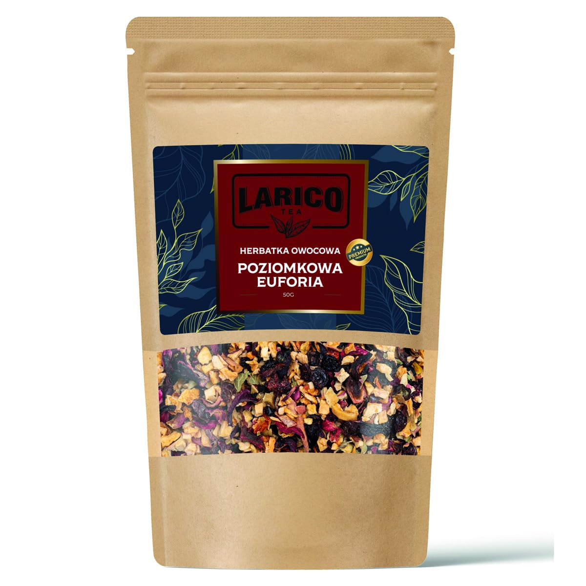 Larico Tea Přírodní ovocný čaj Früchtchen Mix Lesní jahody Euphorie 50 g/Sypaný čaj nejvyšší kvality/Přírodní sypaný čaj