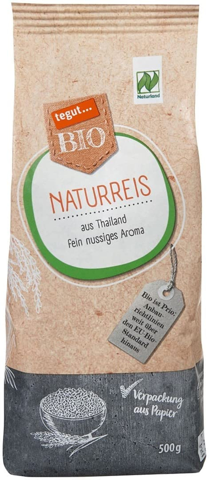 tegut... Bio hnědá rýže, 1 x 500 g