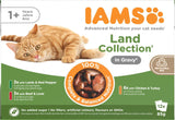 IAMS Delights Land Collection Mokré krmivo pro kočky - Multibalení s různými druhy masa (jehněčí, hovězí, kuřecí a krůtí) v omáčce, vlhké krmivo pro kočky od 1 roku, 12 x 85g