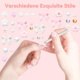 3D kouzla na nehty, kouzla na nehty Schleifen, Blumen Und Perlen, kouzla Nagel Aus Harz, sady Nageldekorations, DIY kouzla Nägel, Nagelanhänger
