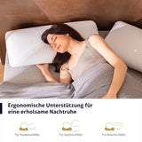 EGO HOME Polštář Paměťová pěna Měkký Ergonomický Polštář na Záda Spáč Polštář na podporu krku S prodyšným a pratelným potahem, Certifikace Oeko-Tex, Polštář na krk 75X35Cm Perne standard Naty Shop