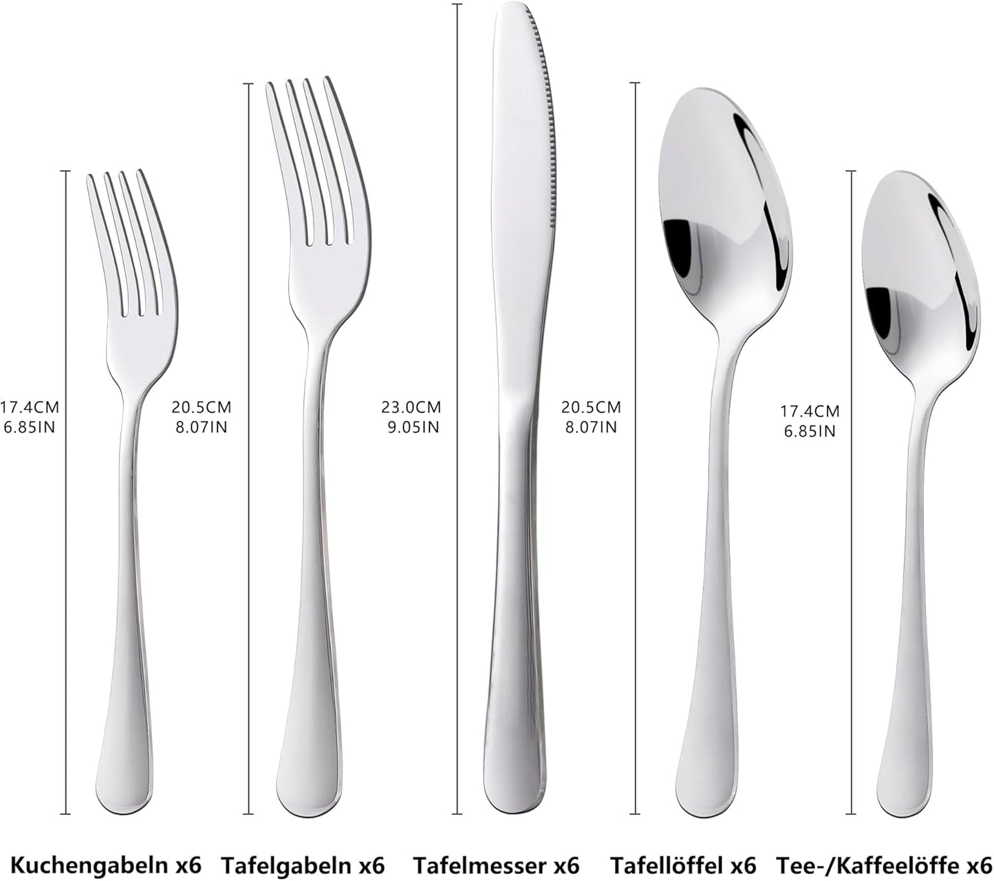 Sada příborů Kitchenboss pro 6 osob: Sada příborů 20 nebo 30 kusů Kitchen Naty Shop