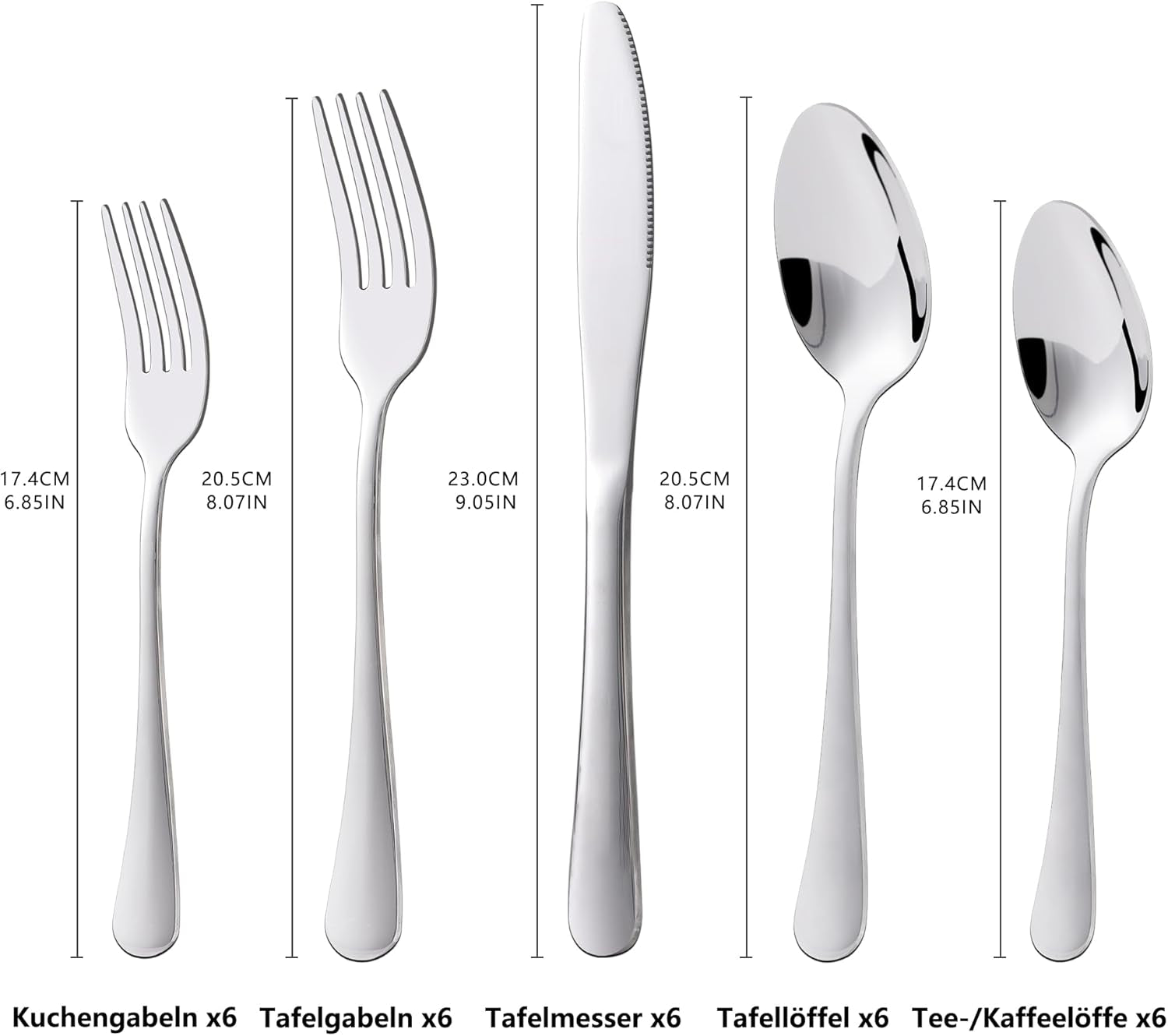 Sada příborů Kitchenboss pro 6 osob: Sada příborů 20 nebo 30 kusů Kitchen Naty Shop