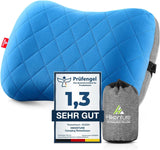 HIKENTURE Nafukovací polštář pro kempování / stravování s plochým polštářem, ergonomický polštář, pohodlný polštář pro kuchyni / exteriér, nafukovací polštář pro cestovní kuchyni (zelený) ...