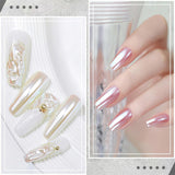 2 Schachteln Weiße Perle Chrom Nagelpuder - Transparentní Aurora Ice Shimmer Chrome Pigment Pulver Für Nägel, Glazed Donut Glitzerpuder Nails Spiegeleffekt-Glitter Nagelkunst-Pulver Für Diy-Salon