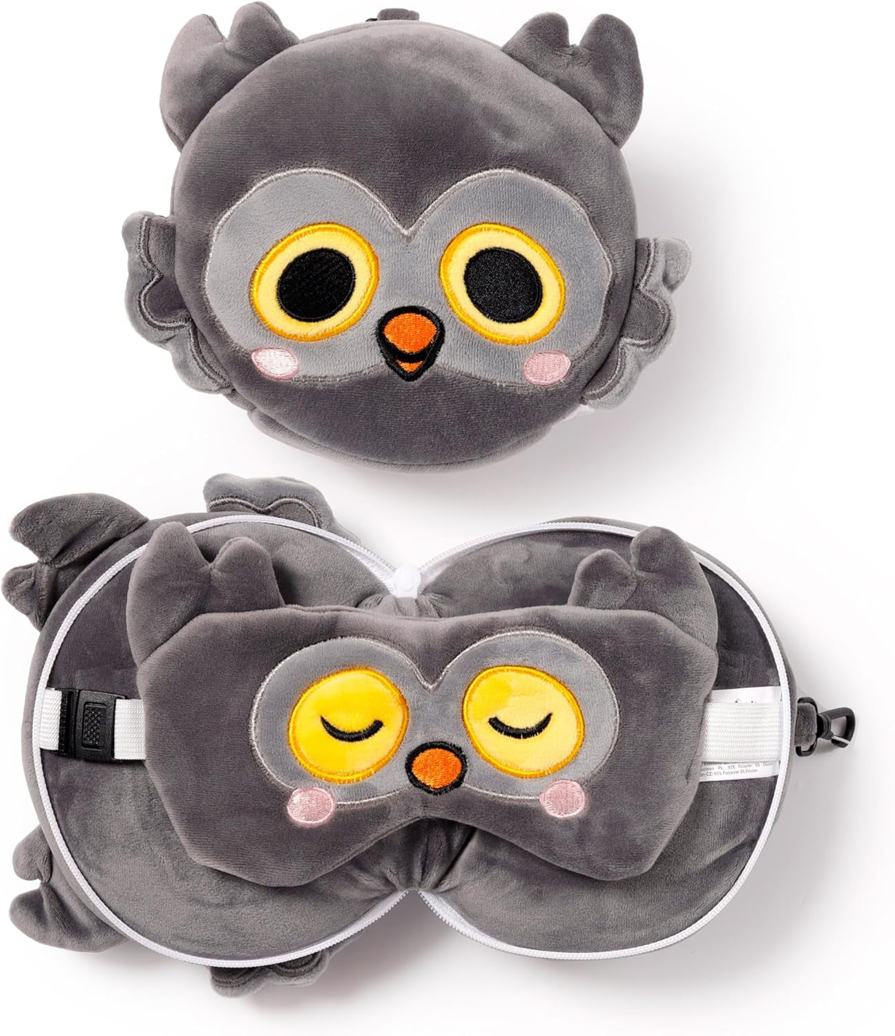 Relaxeazzz Mask Travel Polštář - Winston Owl - Cute Animals Travel Polštáře Naty Shop Výchozí název