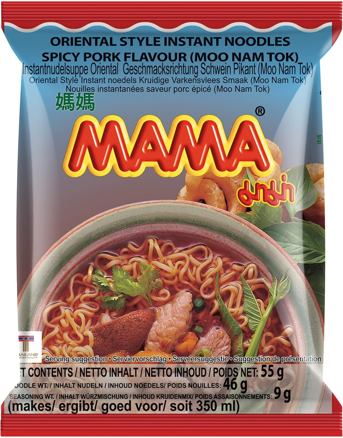 MAMA kuřecí instantní nudle s příchutí - orientální instantní nudlová polévka - autentická thajská kuchyně - 24 x 55 g