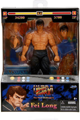Figurka Jada Toys Street Fighter Guile (15 cm) - Street Fighter 2: The Final Challengers Sběratelská pohyblivá akční figurka s alternativní hlavou, rukama a doplňky, akční figurky starší 13 let Naty Shop Fei-Long
