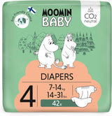 Moomin Dětské eko plenky, velikost 3, 5-8kg, 48 kusů, Premium měkké plenky | Měkký a šetrný k pokožce, prodyšný, savý, bez zbytečných chemikálií |