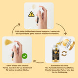 He-Ju Metallic Gold tekuté potravinářské barvivo 25 ml, jedlé třpytky na nápoje a jídlo (kovové zlato, 25 ml)