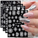 4 Blatt 3D Nálepka na nehty Weihnachten Nagelaufkleber Christmas 5D Stereoskopisch Selbstklebend Schneeflocke Schneemann Nálepka na nehty Dekorace Nageldesign Zubehör