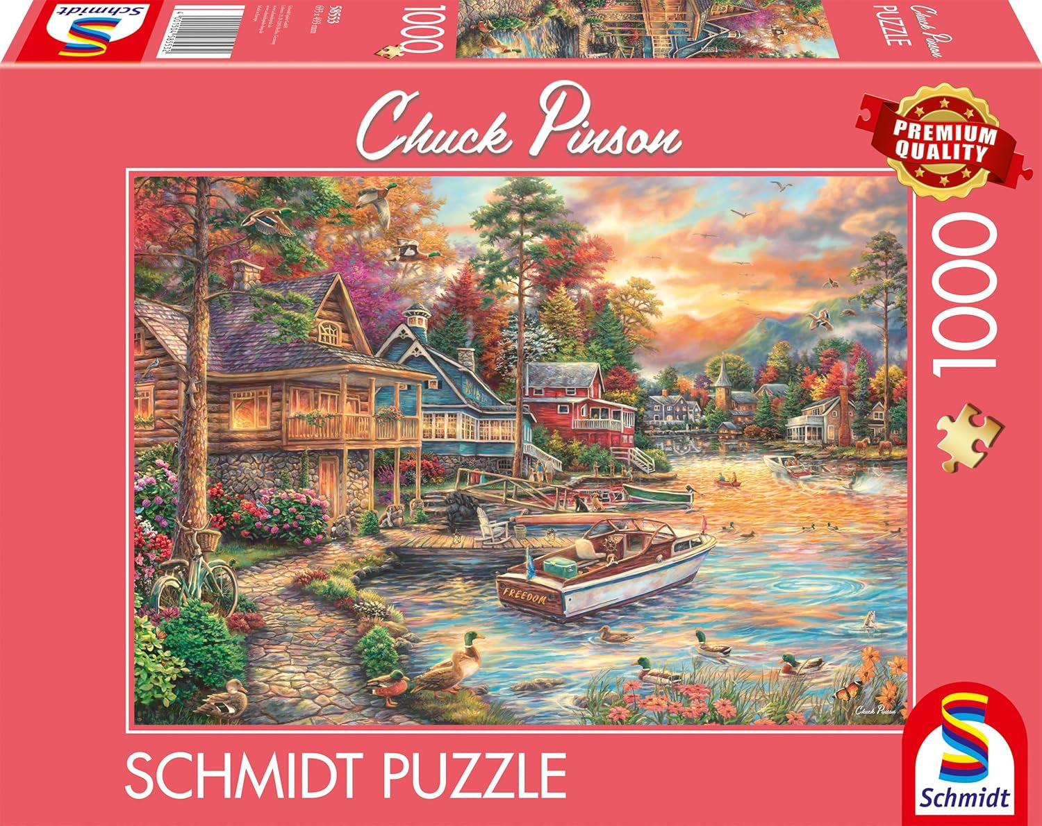 Schmidt Spiele 58553 Chuck Pinson, Shore in the Evening Gold, skládačka 1000 dílků Puzzle Naty Shop Výchozí název