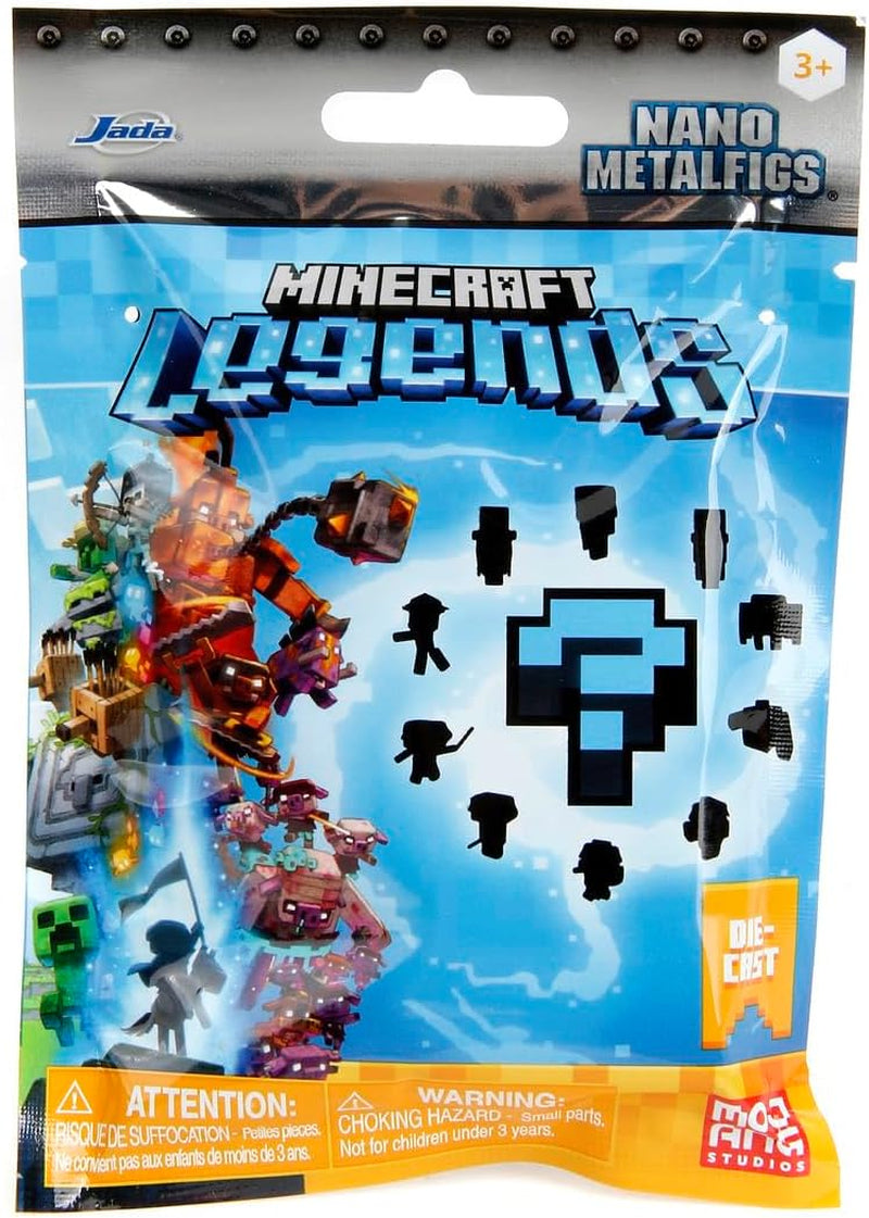 Jada Toys - Minecraft Blind Pack Nanofigs, Wave 2, Minecraft Legends Nano Metal sběratelská figurka, Různé modely, 4 cm, Věk 3+, Černá Akční figurky Naty Shop