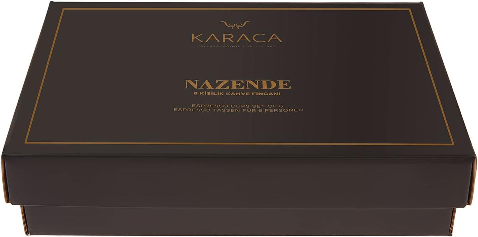 Sada porcelánových šálků na espresso KARACA Nazende - 80 ml turecké šálky na kávu s podšálky, 12dílný moderní kávový servis se 6 šálky a 6 podšálky, mocha šálky - bílá