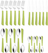 JANE příbory, leštěná nerez 18/0, zelené plastové rukojeti, 24 kusů Kitchen Naty Shop