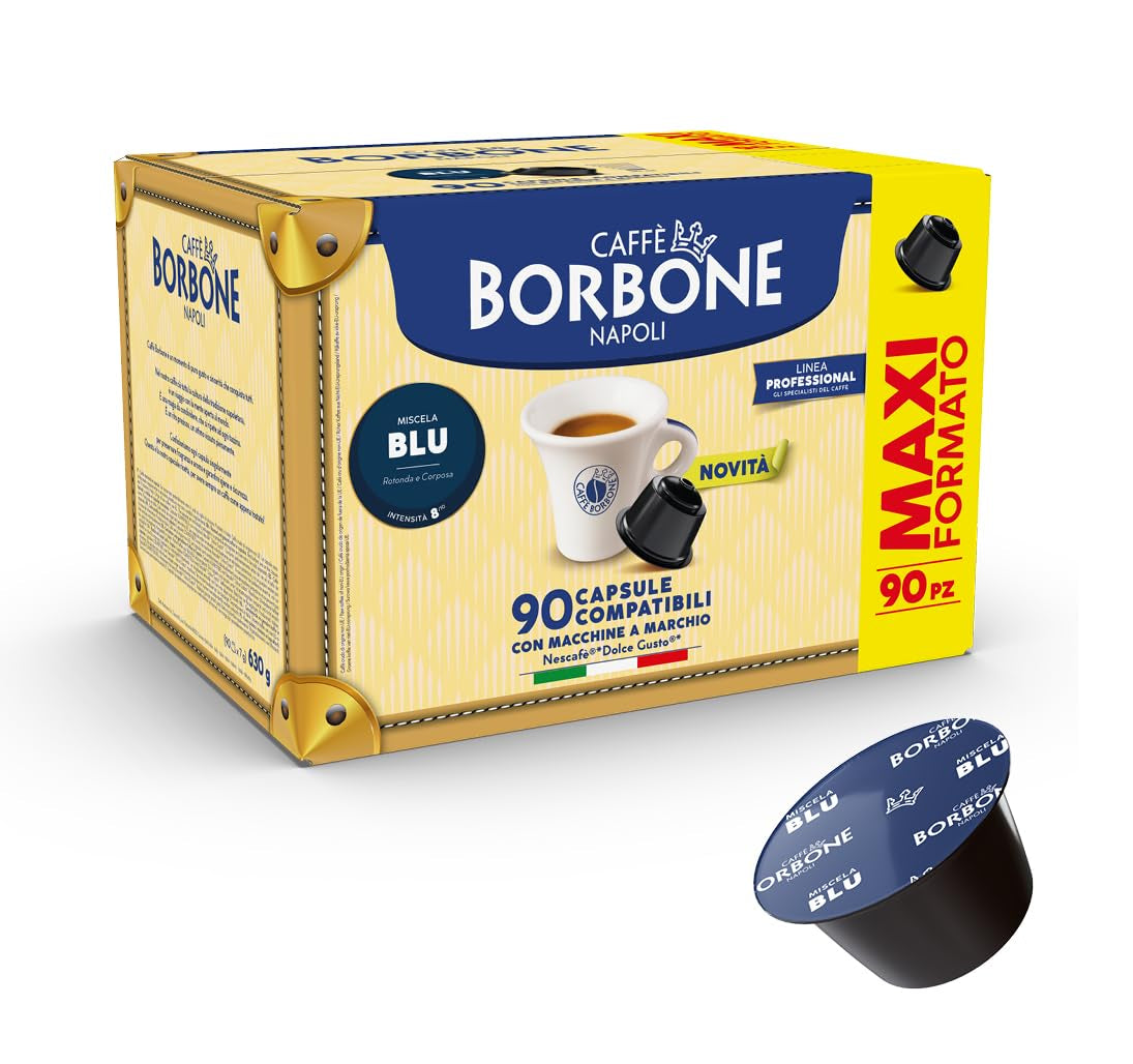 Caffè Borbone Blue Kaffeemischung - 90 Kapseln - Kompatibilní s Kaffeemaschinen der Marke Nescafè®* Dolce Gusto®*