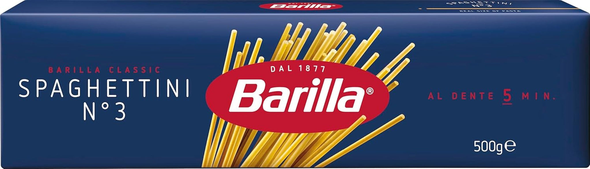 Pasta Barilla Classic Spaghettini no. 3 vysoce kvalitní tvrdé pšenice, vždy al dente (1 x 500 g)
