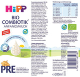 HiPP PRE organické kombinované mléko připravené k pití (6 x 200 ml) kojenecké mléko od narození obsahuje pouze laktózu jako sacharidy nejlepší organické