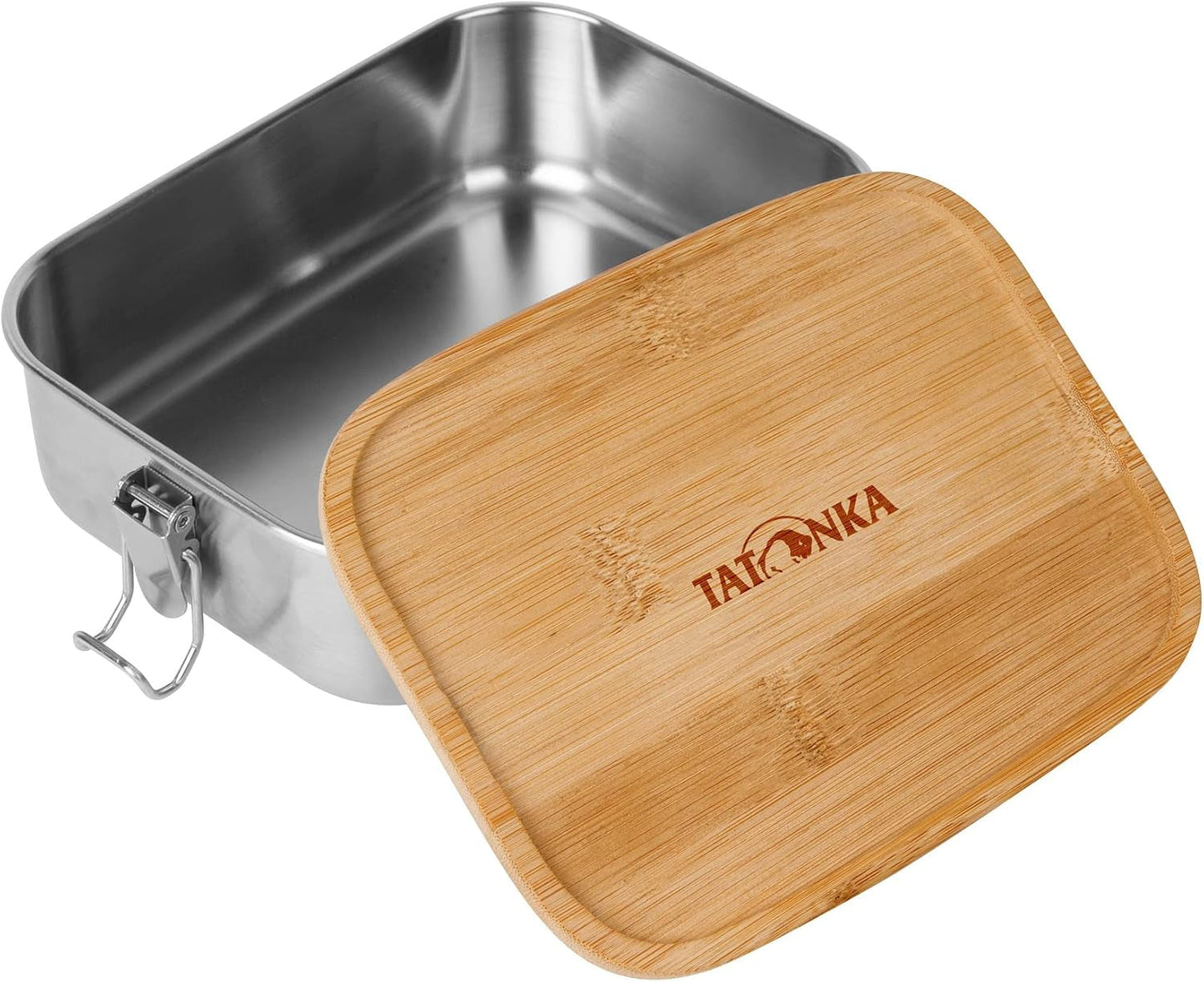 Tatonka Stainless Steel Lunch Box I Bamboo Lunch Box (800 ml / 1000 ml) - Chlebník s bambusovým víkem a otočným víkem - nerozbitný, netoxický, vhodný do myčky, bez plastů a BPA Dózy na potraviny Naty Shop 1000 ml