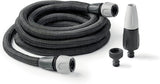 GF SRL, Aquapop Grey Easy 10, 10 metrů samonatahovací opletená hadice, vyrobená v Itálii, s mini zahradním postřikovačem a konektory pro zavlažování zahrady, tmavě šedá