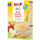 HiPP Bio Baby Bircher Müsli (8 x 250 g), od 6 měsíců, bez přidaného cukru, extra jemné cereální vločky - lehce stravitelná snídaně v té nejlepší bio kvalitě