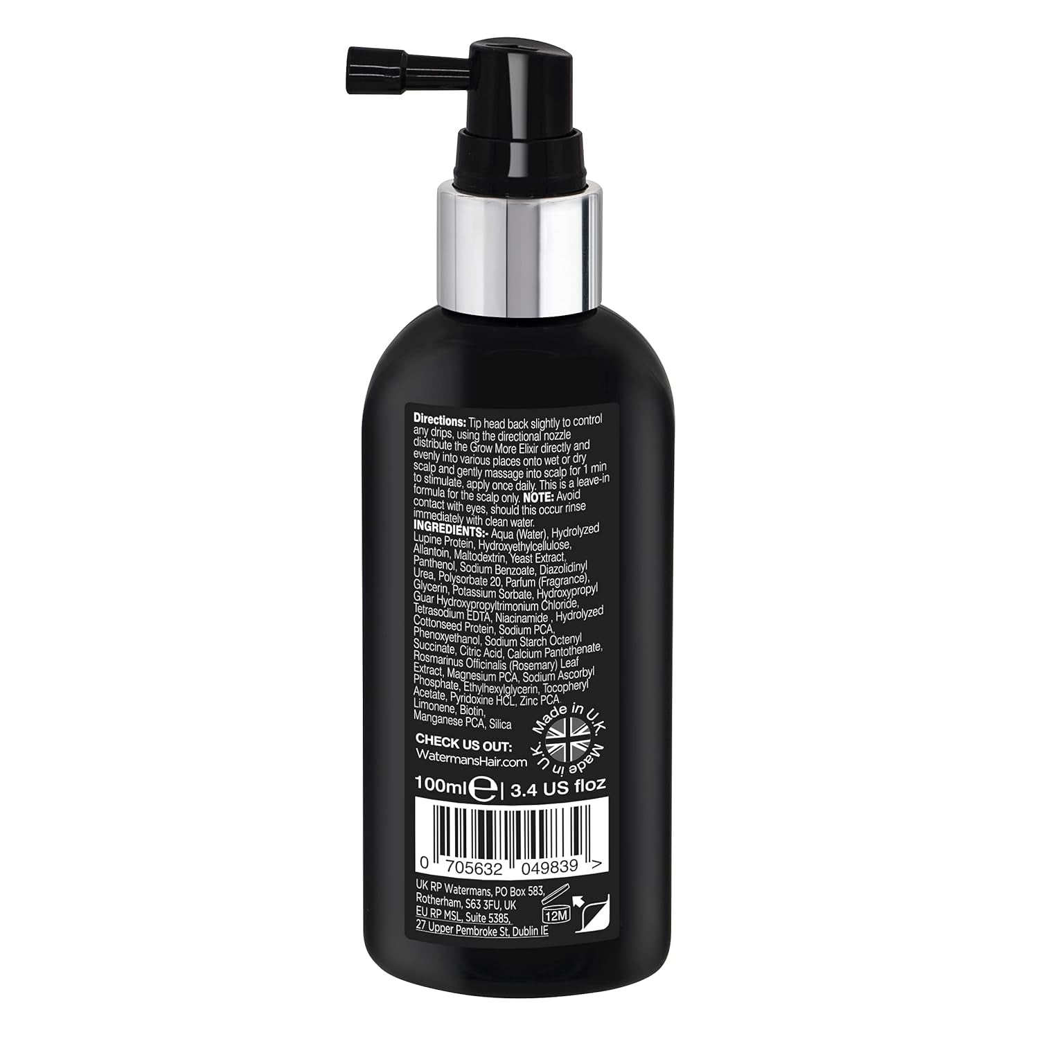 Watermans Grow More Elixir Sérum pro růst vlasů - Posiluje vlasové kořínky - Podporuje růst vlasů - Pro ženy a muže Péče o vlasy Naty Shop