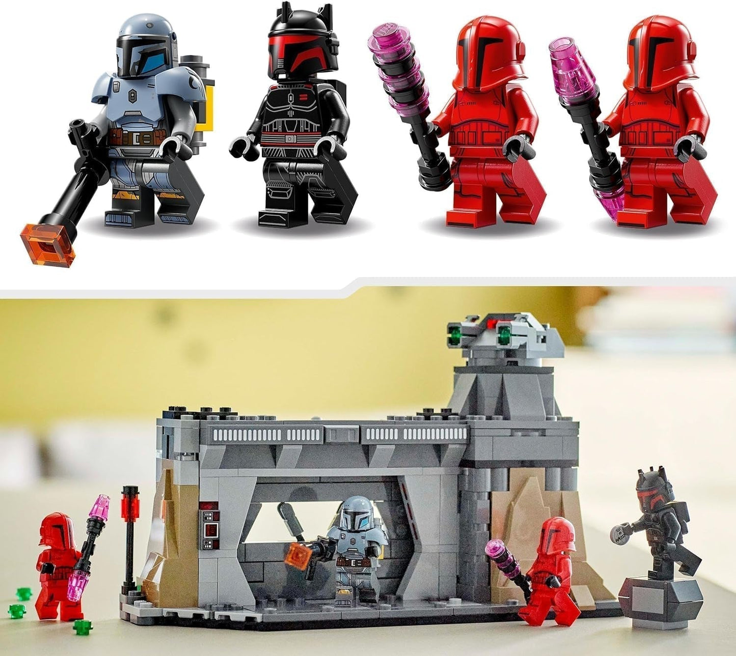 LEGO Star Wars: Mandalorianský souboj mezi Paz Vizslou a Moffem Gideonem, sběratelská stavebnice pro děti, nápad na dárek pro kreativní chlapce a dívky starší 7 let, mandalorianská hračka 75386 Stavebnice Beuche den LEGO-Store