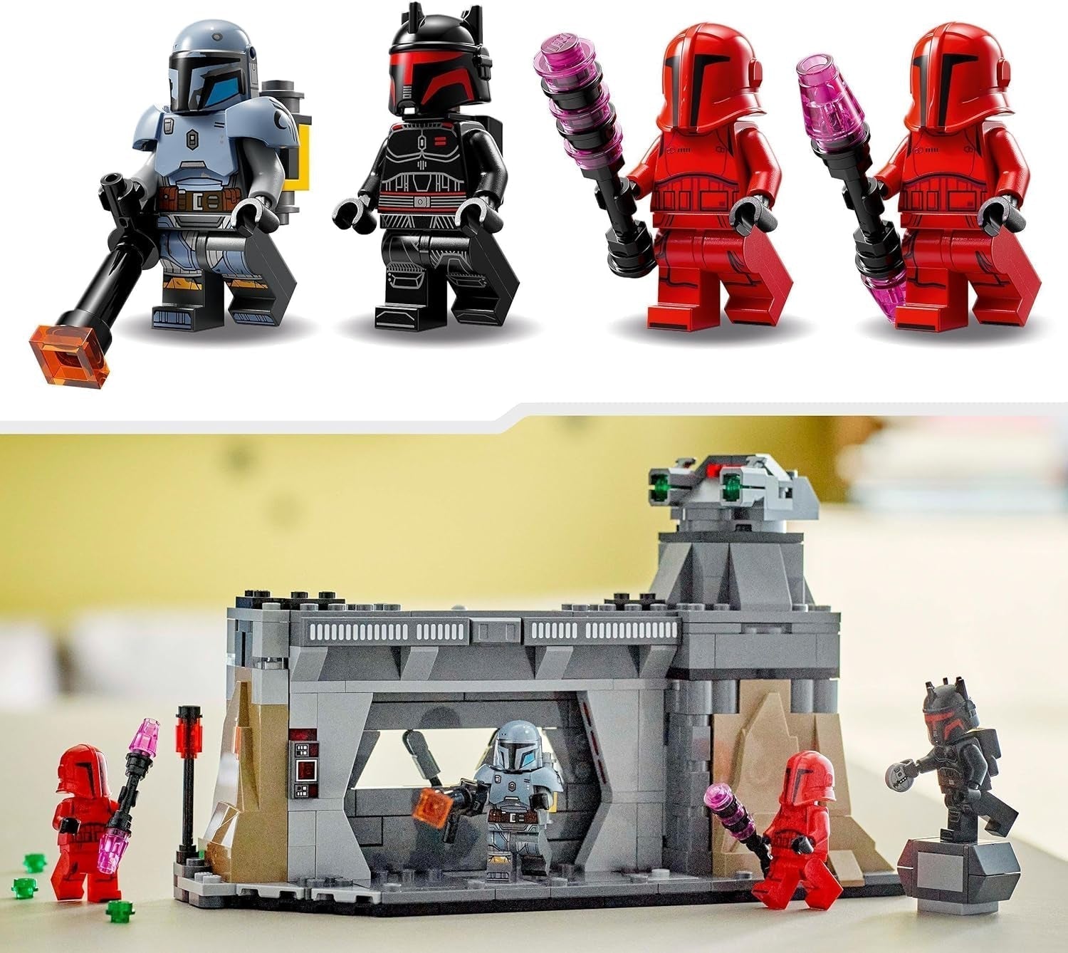 LEGO Star Wars: Mandalorianský souboj mezi Paz Vizslou a Moffem Gideonem, sběratelská stavebnice pro děti, nápad na dárek pro kreativní chlapce a dívky starší 7 let, mandalorianská hračka 75386 Stavebnice Beuche den LEGO-Store
