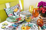 Excelsa Tropical Chic Tale Set, 18 Stück, Porzellan, mehrfarbig