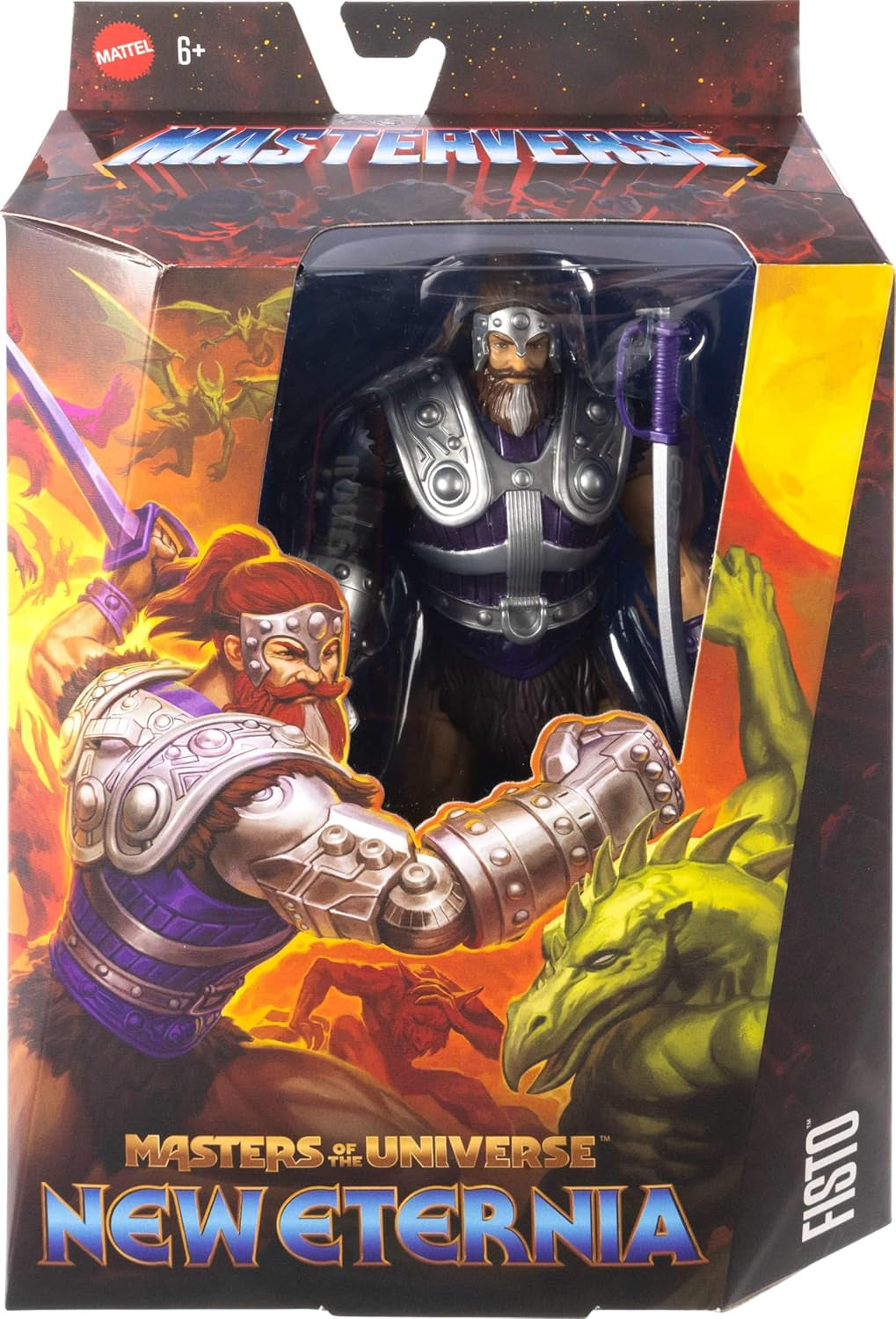 Masters of the Universe Mistrovská akční figurka Přibl. 18 cm, New Eternia Fisto, MOTU Toy Hero With Iron Fist, 30 bodů pohybu, JBP76, [Vícebarevné] Akční figurky Naty Shop