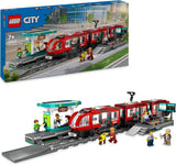 LEGO City tramvaj se stanicí, nápad na dárek pro fanoušky autíček od 7 let, se 6 minifigurkami a vodicím psem pro hraní rolí, stavebnice 60423 Stavebnice Besuche den LEGO-Store Výchozí název