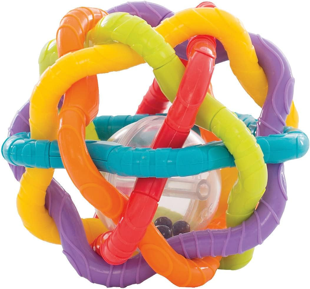 Playgro chrastící míček pro děti - chrastící míček pro děti - chrastící míček pro děti - chrastící míček - motorika - hračka pro děti - motorika pro děti - barevné Toys Bebe Naty Shop Bendy Ball