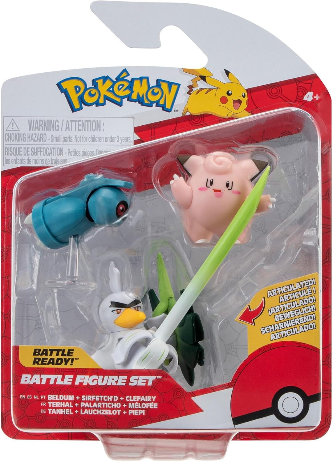 Pokémon PKW3057 Sada bitevních figurek-Piepi, Tanhel, Lauchzelot Akční figurky Naty Shop Piepi, Tanhel, Lauchzelot