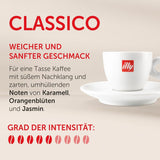 illy, kompatibilní Aluminium-Kaffeekapseln CLASSICO, 100 % Arabica s tóny pomerančových květů a jasmínu, sladká chuť a sladká dochuť, 10 balení po 10 kapslích (celkem 100)