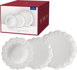 Villeroy & Boch Toy's Delight Royal Classic 12dílná sada nádobí, vhodné do myčky a mikrovlnné trouby, bílé, talíře, sada nádobí pro 4 osoby, vánoční nádobí, hračky, prémiový porcelán