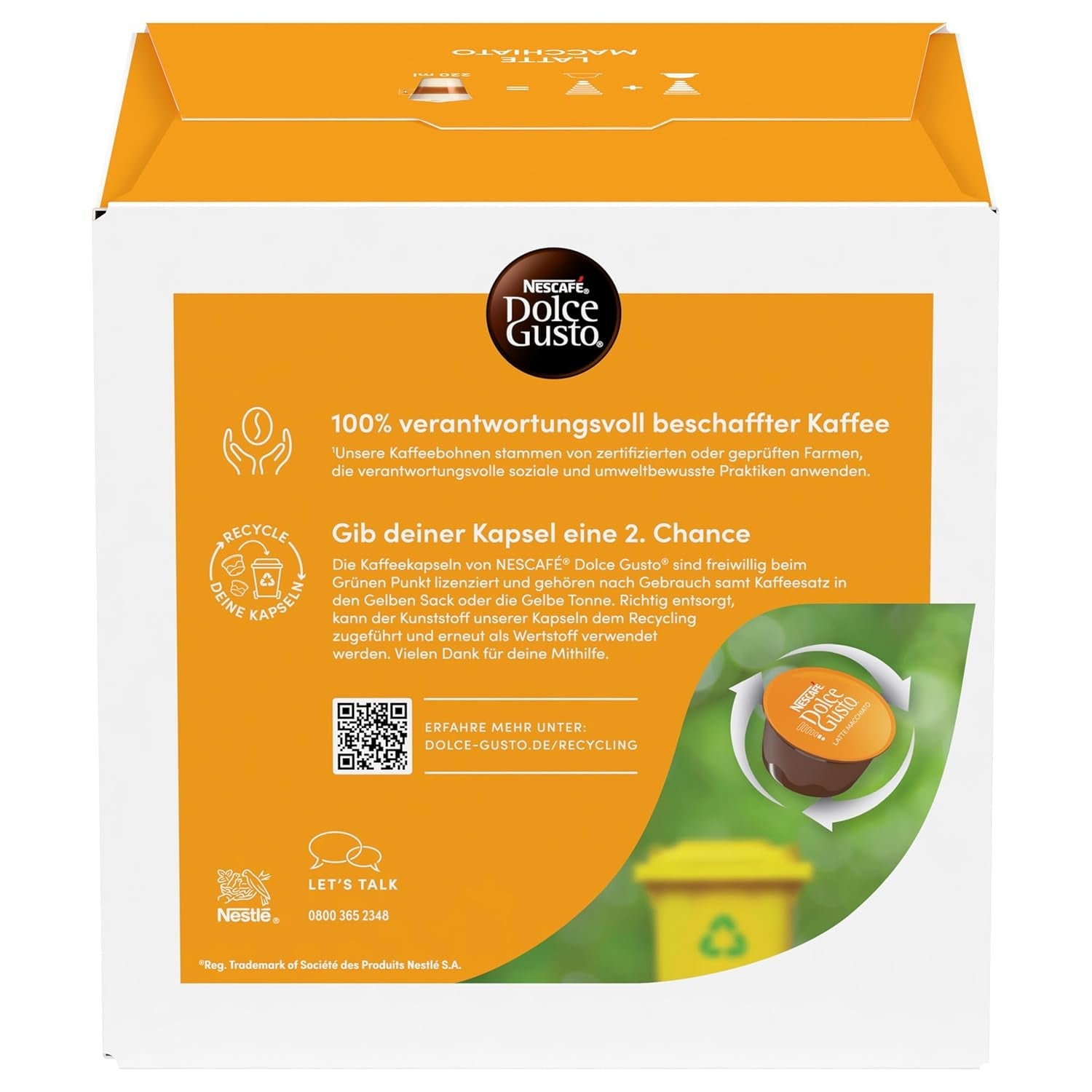 NESCAFÉ DOLCE GUSTO Latte Macchiato Kaffeekapseln 6er Pack (6 x 16 kapslí)