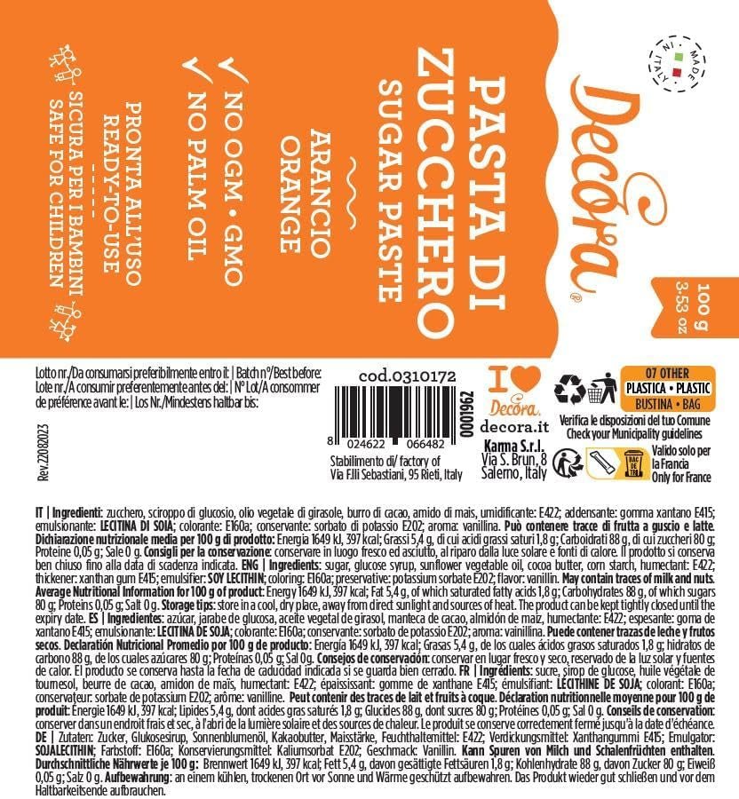 0310172 ORANŽOVÝ FONDANT 100 G Cukrová pasta Naty Shop