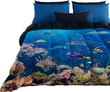 PETTI Artigiani Italiani povlak na přikrývku na manželskou postel, 100% Made in Italy, Akvarijní přikrývky a přikrývky Naty Shop Acquario 160 X 190 Cm